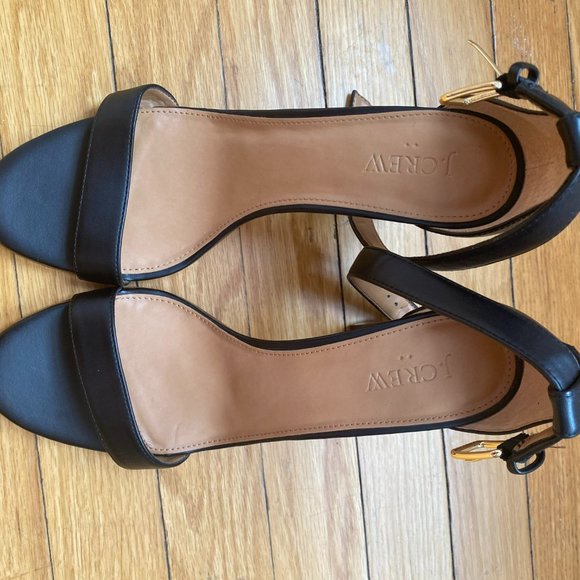Black J. Crew Ankle Strap Heeled Sandals - Picture 3 of 8